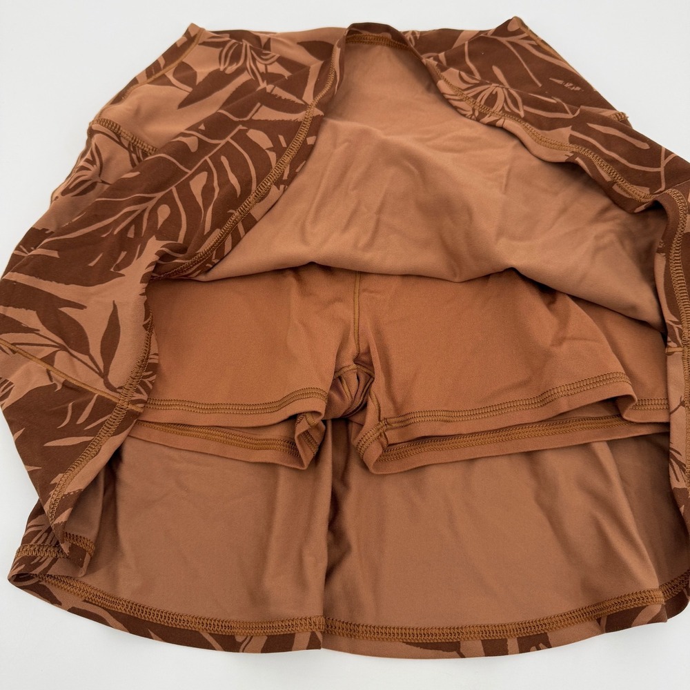 OFFLINE by Aerie Real Me Crossover Skort Brown Tropical Palm Leaf Small Tennis - Picture 3 of 9